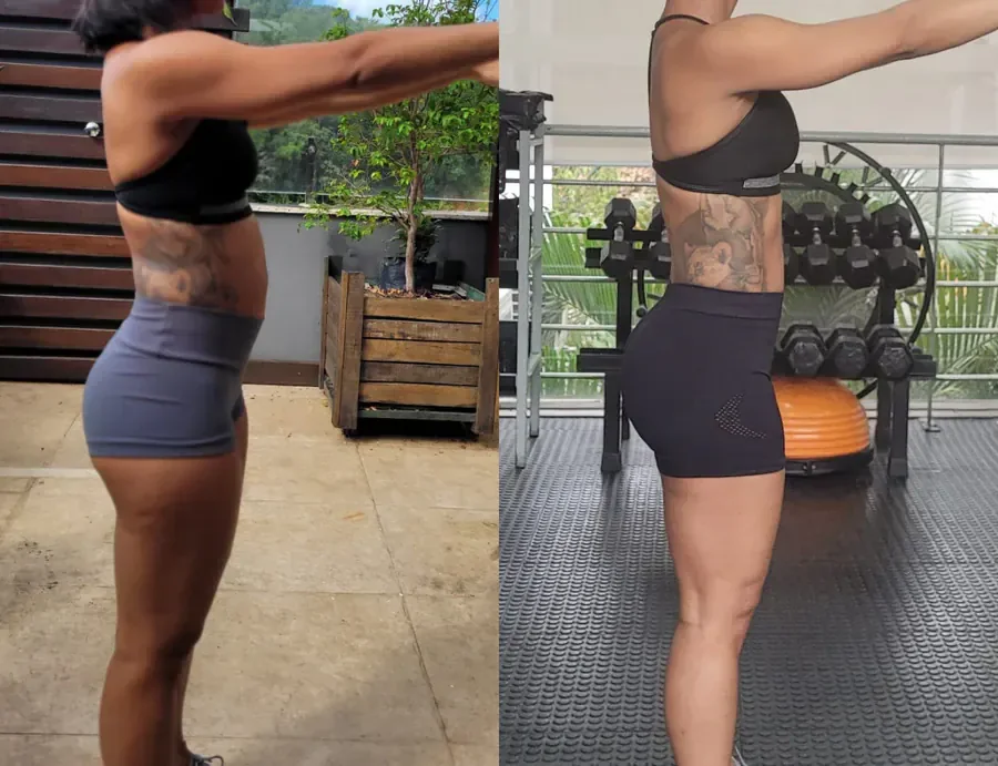 Antes e depois de Lilian com o Método Ativa & Afina.